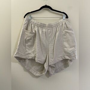 Old Navy Linen Blend High Rise Shorts in Light Khaki‎ - 2X